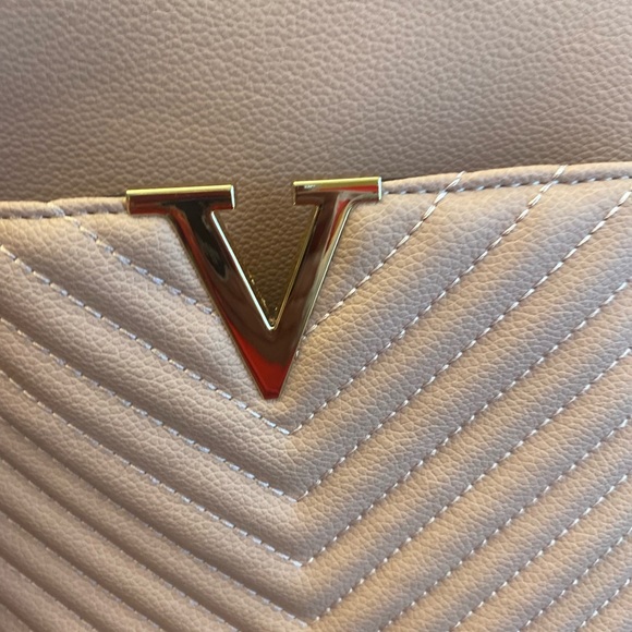 Dusty Pink Faux Leather Small Quilted Backpack NWOT - Picture 6 of 13